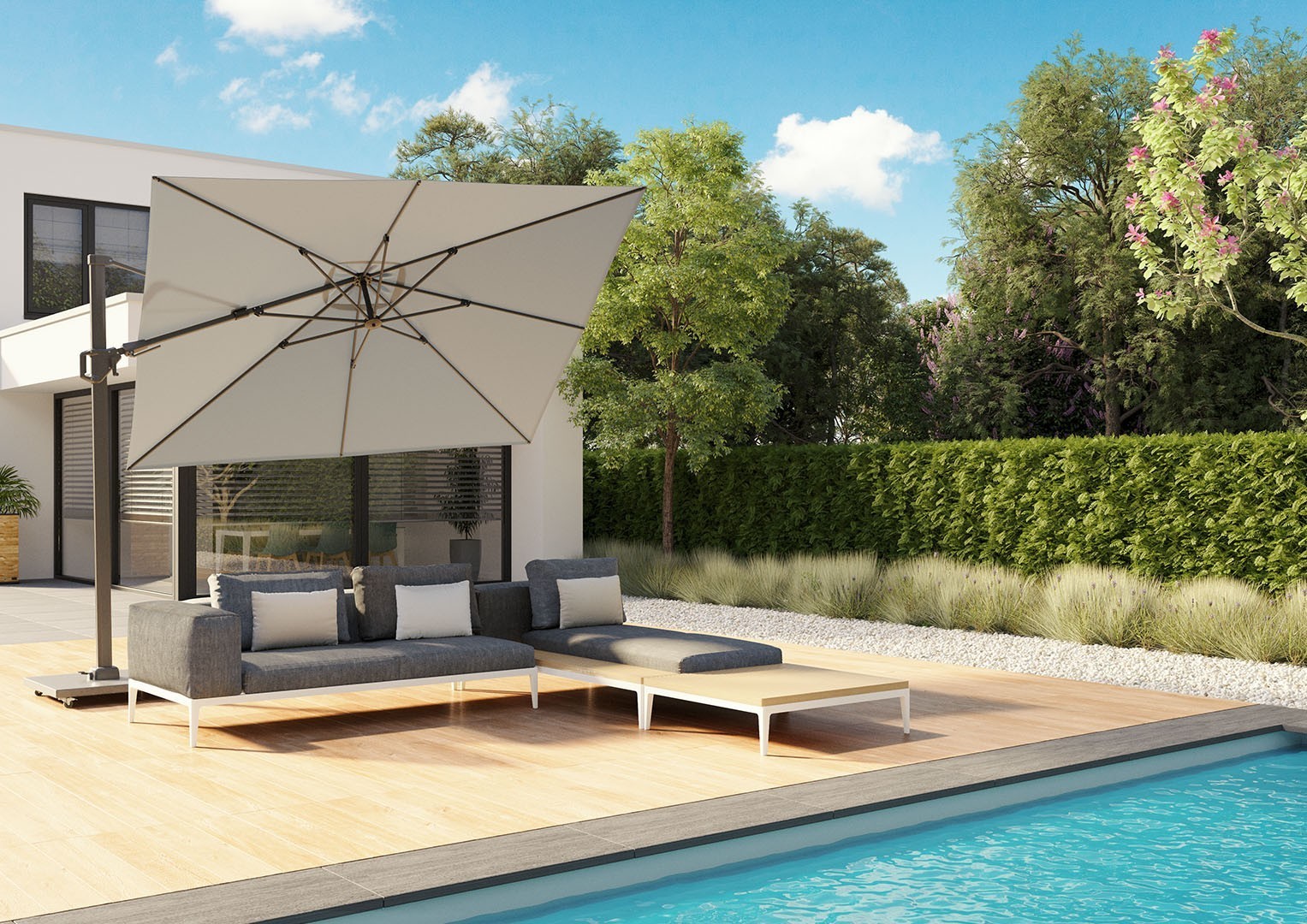 Kwadratowy parasol ogrodowy ​​​​​​Challenger T² Premium 3m x 3m